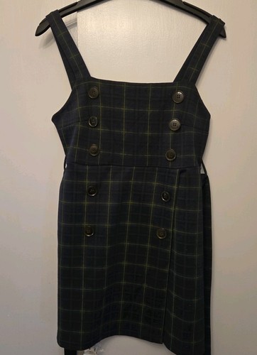 Girls green tartan dress - green,