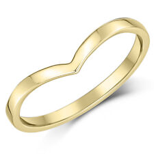 9ct Yellow Gold Wishbone Ring Wedding/Engagement Band Ladies 1.5mm Band Size G-T