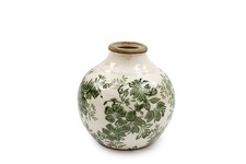 Vintage Green Cream Floral