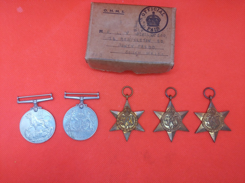 Ww2 group medals box of - 5, &