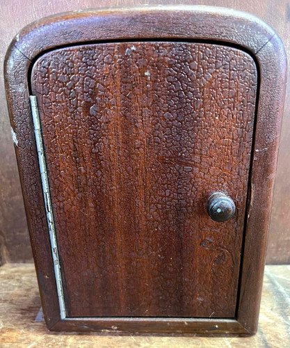 Antique oak railroad medicine - oak,