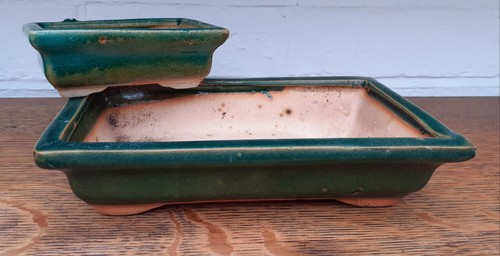 Glazed ceramic bonsai pots - ceramic,