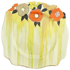 A lovely antique Art Deco Clarice Cliff Bizarre Lydiat Leda pottery Plate c.1930