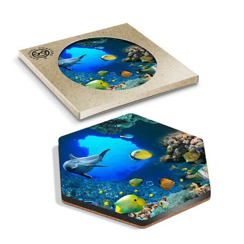 Hexagon coaster fish - -,