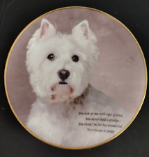 Eyes of Love Poetry of Westie Danbury Mint Fine Porcelain 22ct Gold Rim Plate