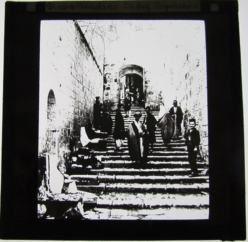 Glass magic lantern slide - glass,