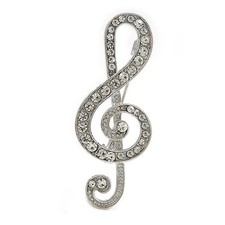 Clear Crystal Treble Clef