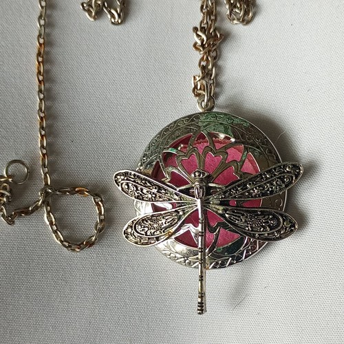 Silvertone dragonfly pomander - dragonfly,
