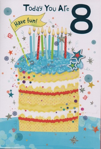 Boys 8th birthday card - boys,