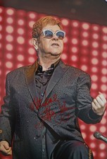 Elton John Signed Autographed 12 x 8 inch Photo with COA