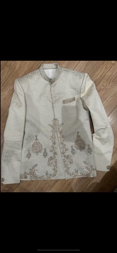 Mens cream gold embroidered - mens,