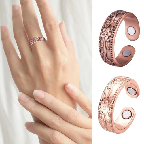 Ladies copper magnetic rings - ladies,