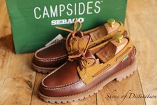 Sebago Brown Leather Canvas