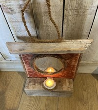 Rustic Driftwood Mirror Hand Crafted Wall Hanging