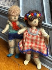 Dolls house miniature 1:12 girl + boy doll by GRECON DOLLS