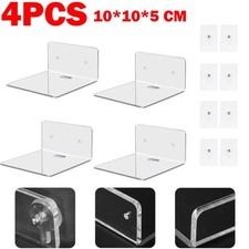 4PCS Clear Acrylic Floating Shelves Display Mounted Shelf Display Organizer