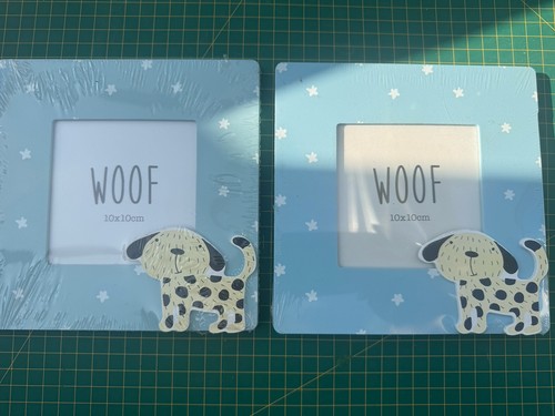 Blue woof dog square - woof,
