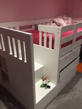 high cabin bed/desk/drawers