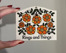 Vintage 1960s Taunton Vale • Orange Flowers • Rings & Things Hook• 
