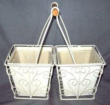 Old Twin Metal Plant Pot