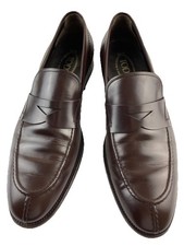 Tods Penny Loafers Mens Brown Calfskin Leather UK 11.5 EU 46.5 Made in Italy