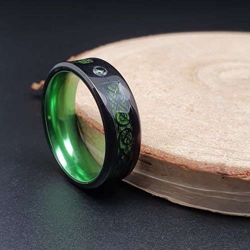 Celtic ring green tungsten - celtic,