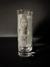buffy the vampire hand etched highball glasses