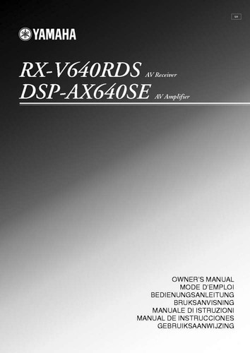 Yamaha v640rds dsp - rx-v640rds, dsp-ax640se