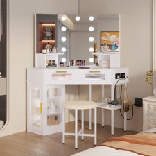 Corner Vanity Desk with Mirror