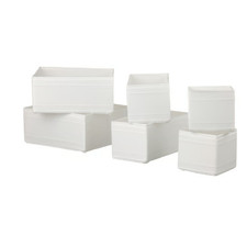 IKEA SKUBB Storage Box Set of 6 White Organisers for Drawers Clothes Accessories
