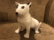 WINSTANLEY BULL TERRIER "BULLSEYE" DOG SIZE 1 SIGNED GLASS EYES