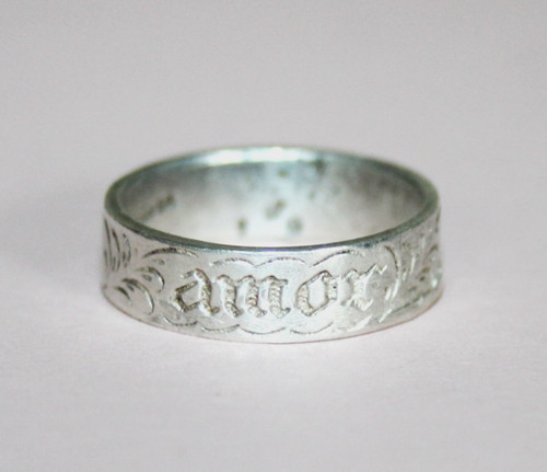 Vintage solid silver poesy - silver,