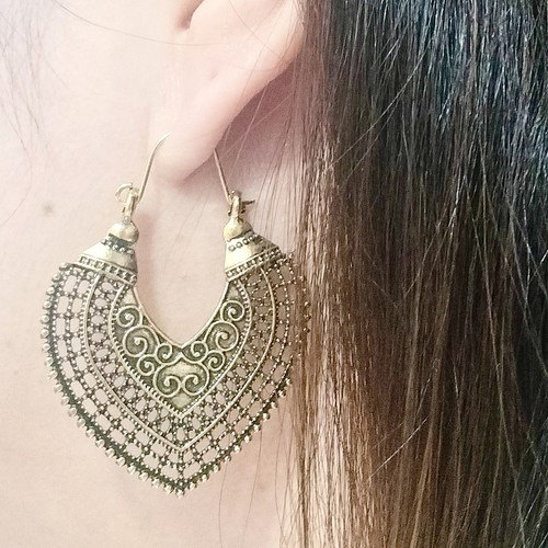 Vintage boho earrings ornate - vintage,