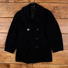 Vintage Naval Clothing Military Jacket M 40s WWII Navy Peacoat Blue
