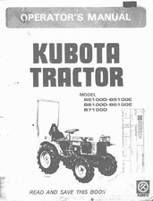 KUBOTA TRACTOR B5100D & E B6100D & E B7100D OPERATORS MANUAL REPRINT COMB BOUND