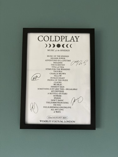Coldplay setlist poster white - coldplay, poster.