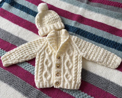 New baby boy cream aran - baby, jacket