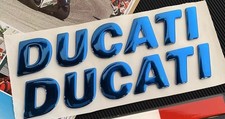 2x Blue 3D Fuel Tank  Decal For Ducati  Badge Sticker Motorcycle Motorbike  UK!.