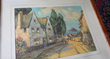 Lovely 1940s picture of painting by Godwin Bennett Cornish artist original frame