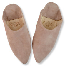 WOMENS MOROCCAN LEATHER SUEDE POINTY POINTED BABOUCHE SLIPPERS SHEEPSKIN SLIDES