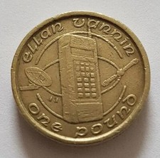 1994 Queen Elizabeth II Isle of Man Ellan Vannin Cell Phone One Pound £1 coin