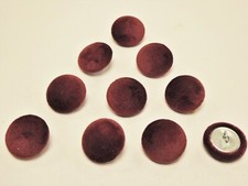 10 x Upholstery Buttons in BURGUNDY - Plush Velvet (Size: 25mm)