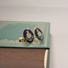 H.M.S Britannia Vintage cufflinks, stainless steel, gold plated LL-217