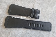 Genuine OEM Bell & Ross 24mm Black Logo Calf Leather Watch Strap Band NEW!!