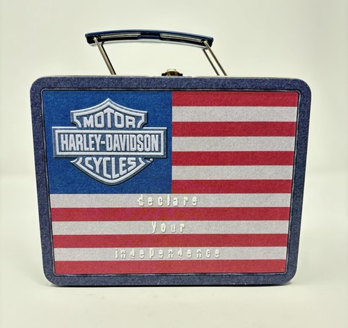 Vtg harley davidson tin lunch - vtg,