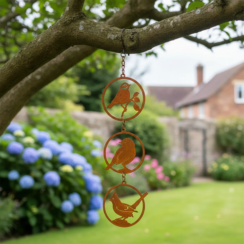 Metal bird hanging ornament - hanging,