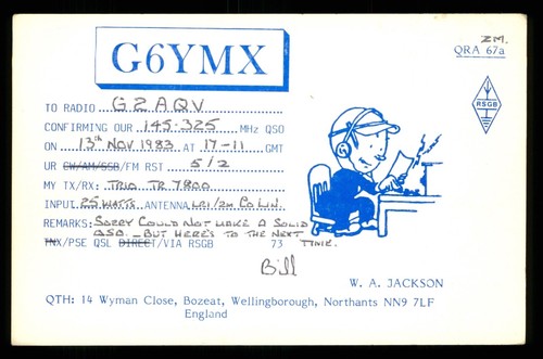 Qsl card radio - qsl, g6ymx