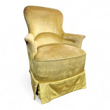 Antique Victorian upholstered bedroom chair - salon occasional chair