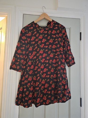 Vintage red rose lined - red, 1960's