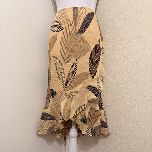 100 silk midi skirt - silk, brown